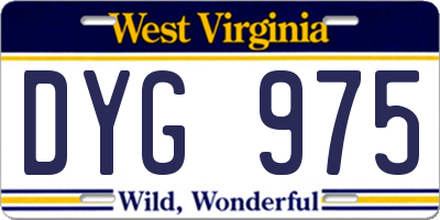 WV license plate DYG975