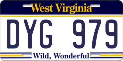 WV license plate DYG979