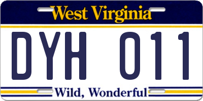 WV license plate DYH011