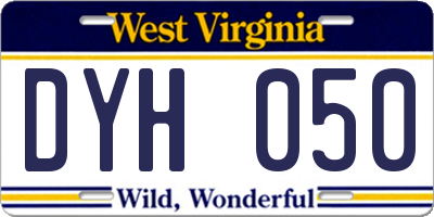 WV license plate DYH050
