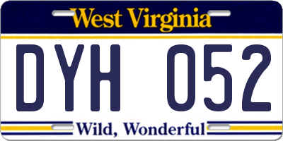 WV license plate DYH052