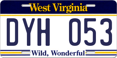 WV license plate DYH053