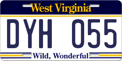 WV license plate DYH055