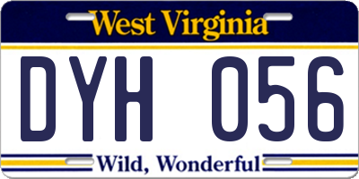 WV license plate DYH056