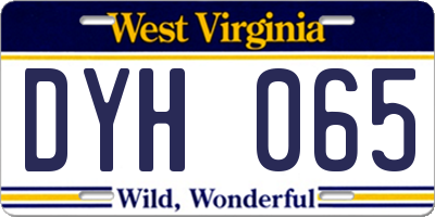 WV license plate DYH065