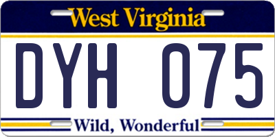 WV license plate DYH075