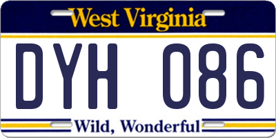 WV license plate DYH086