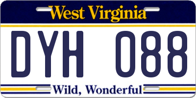 WV license plate DYH088