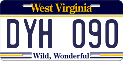 WV license plate DYH090