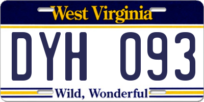 WV license plate DYH093