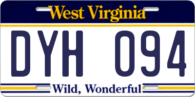 WV license plate DYH094