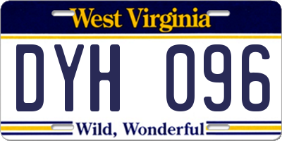 WV license plate DYH096
