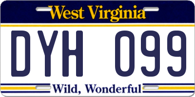 WV license plate DYH099