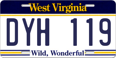 WV license plate DYH119