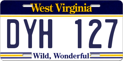 WV license plate DYH127