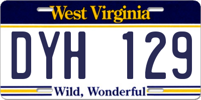 WV license plate DYH129