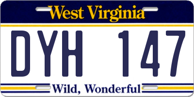 WV license plate DYH147