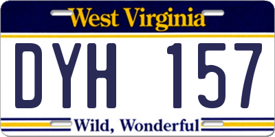 WV license plate DYH157