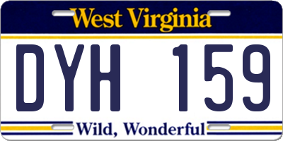 WV license plate DYH159