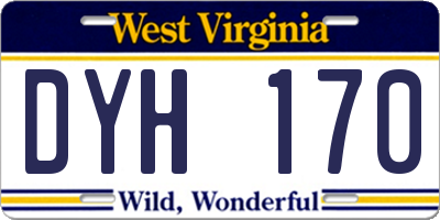 WV license plate DYH170