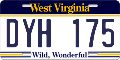 WV license plate DYH175