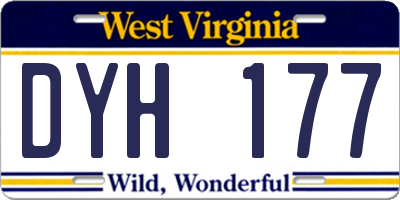 WV license plate DYH177