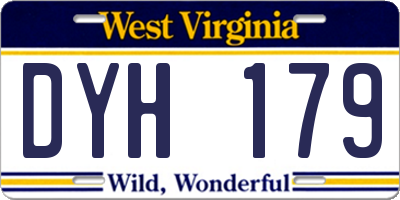 WV license plate DYH179