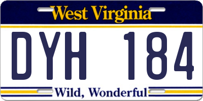 WV license plate DYH184