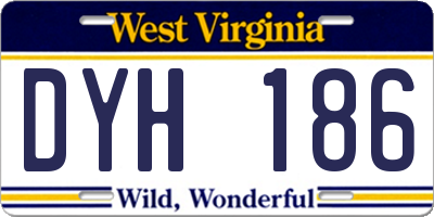 WV license plate DYH186