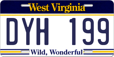 WV license plate DYH199