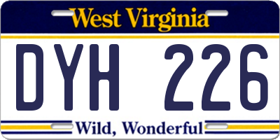 WV license plate DYH226