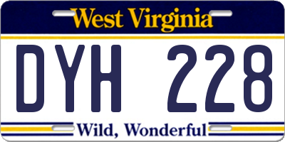WV license plate DYH228