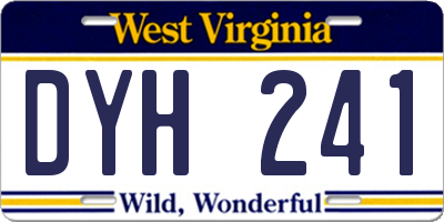 WV license plate DYH241