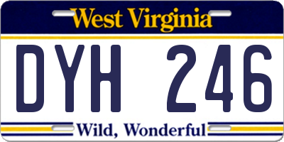WV license plate DYH246