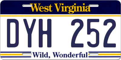 WV license plate DYH252