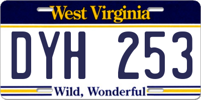 WV license plate DYH253
