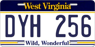 WV license plate DYH256