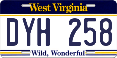 WV license plate DYH258