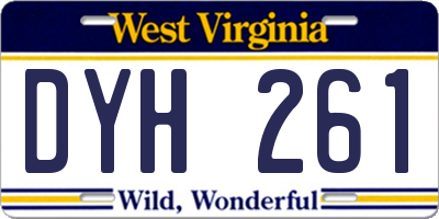 WV license plate DYH261