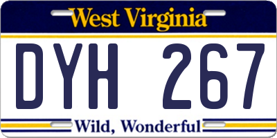 WV license plate DYH267