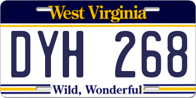 WV license plate DYH268