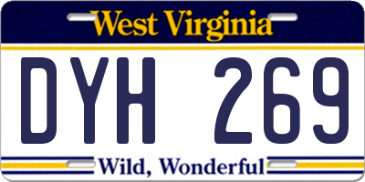 WV license plate DYH269