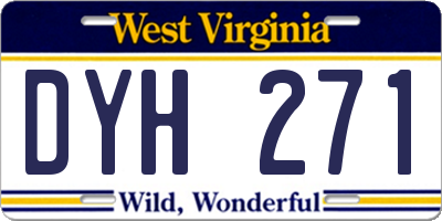 WV license plate DYH271
