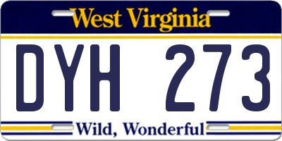 WV license plate DYH273