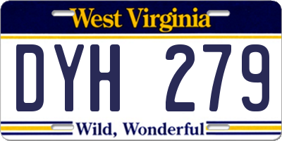 WV license plate DYH279
