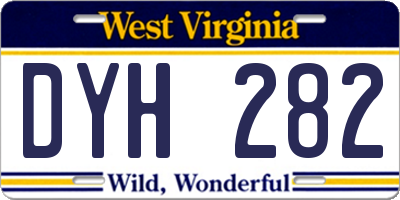 WV license plate DYH282