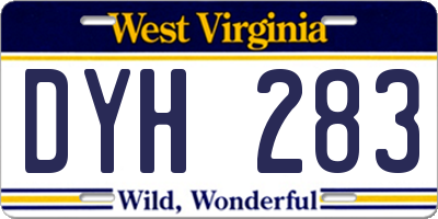 WV license plate DYH283