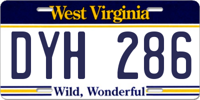 WV license plate DYH286