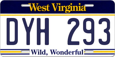 WV license plate DYH293