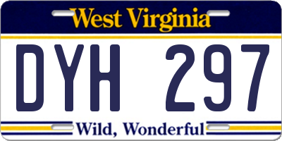 WV license plate DYH297